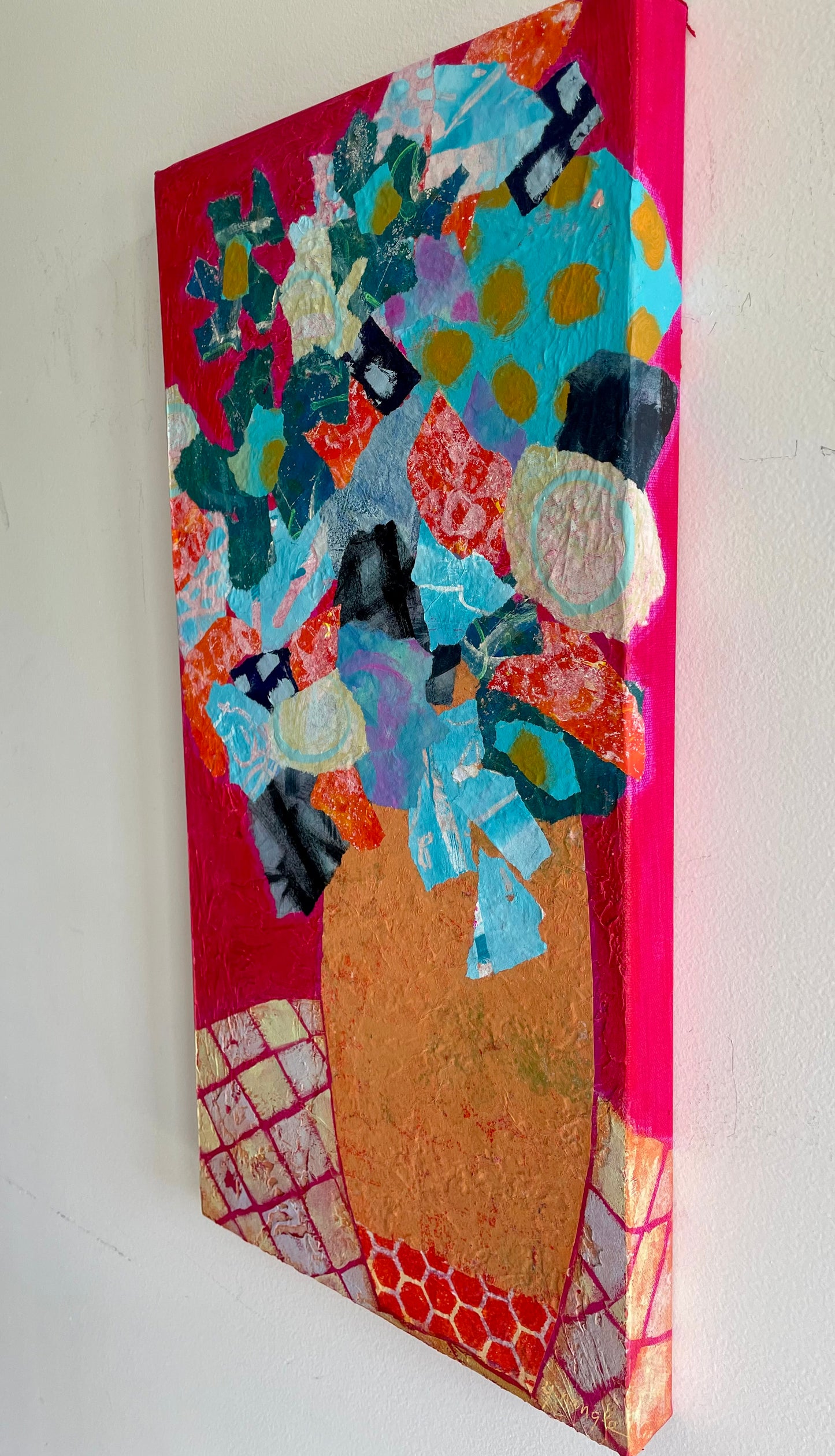 “It’s All Fun" $525- 12"x 24" Mixed media on gallery depth canvas