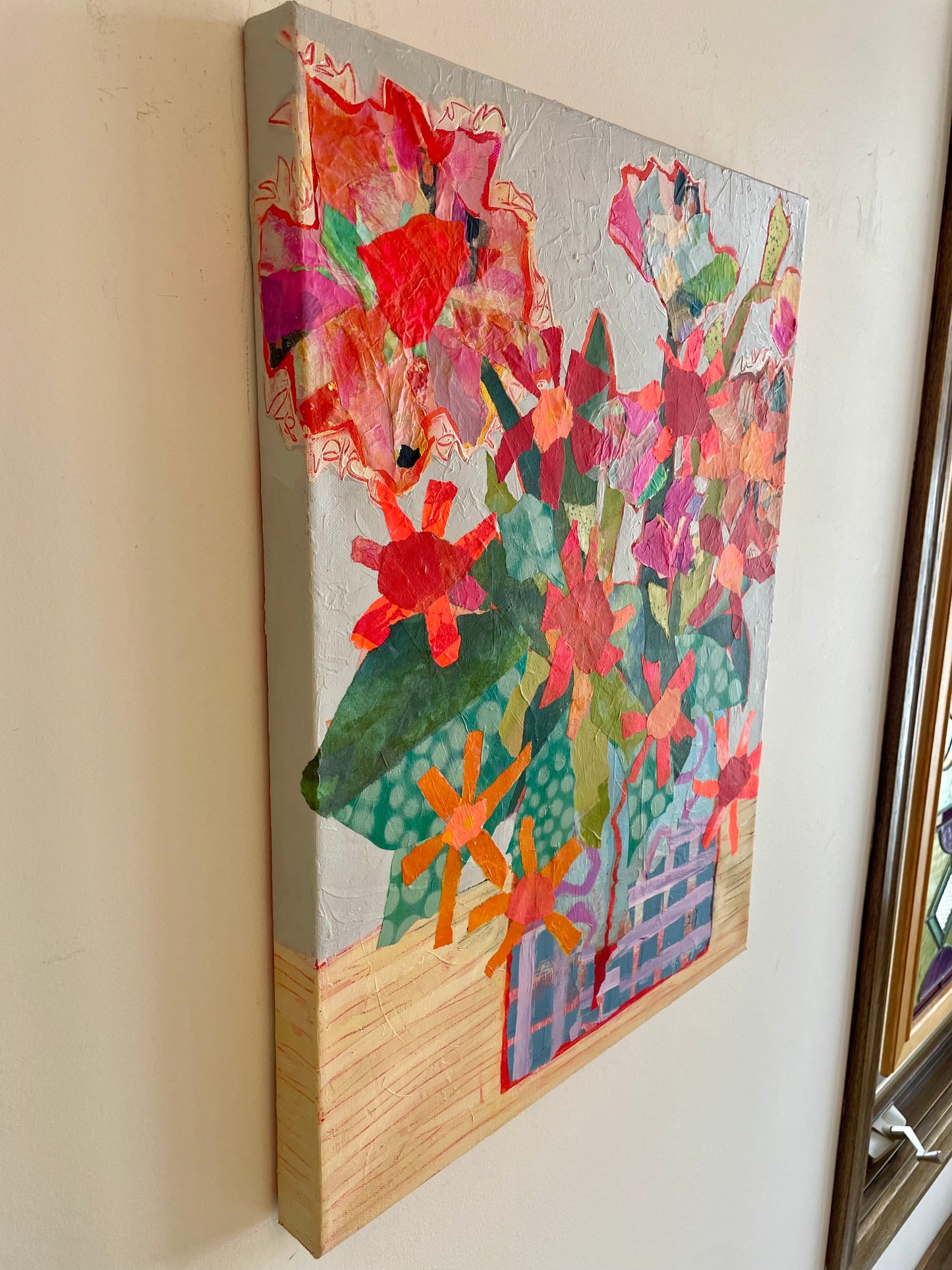 “Bloom. There It Is” $700 18”x24” mixed media on gallery depth canvas