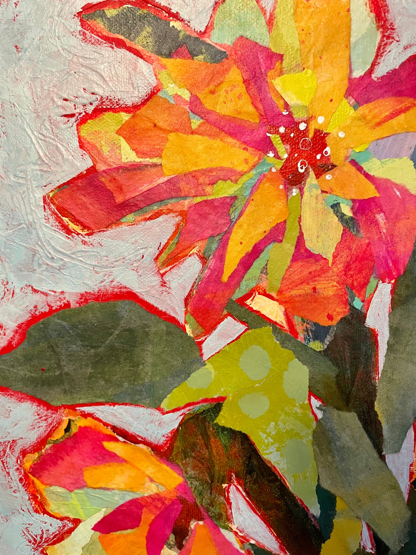 “Blooms of change” $700 18”x24” mixed media on gallery depth canvas