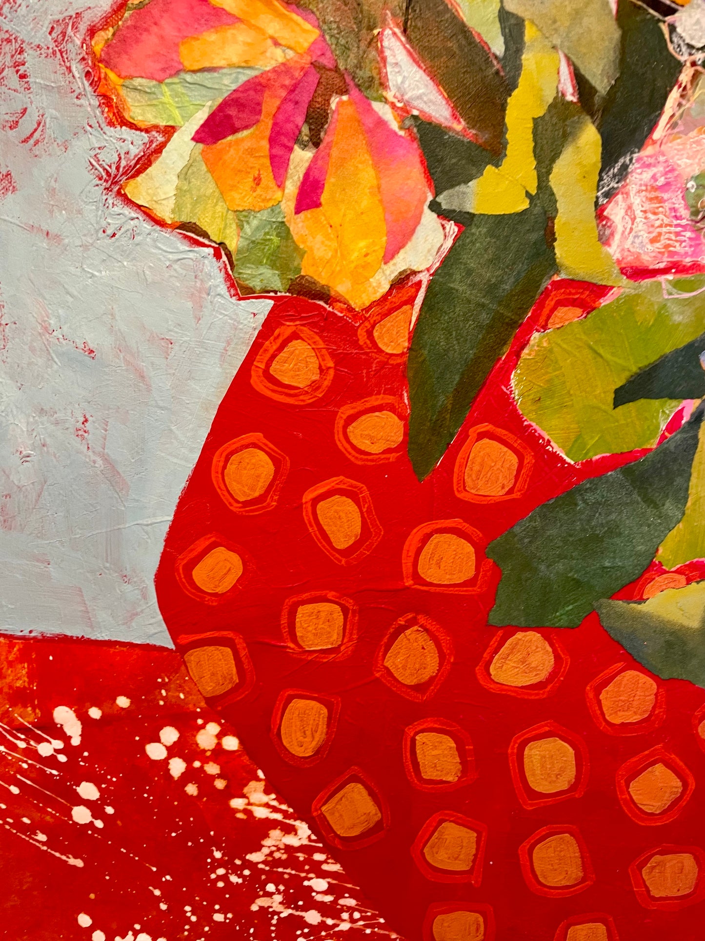 “Blooms of change” $700 18”x24” mixed media on gallery depth canvas