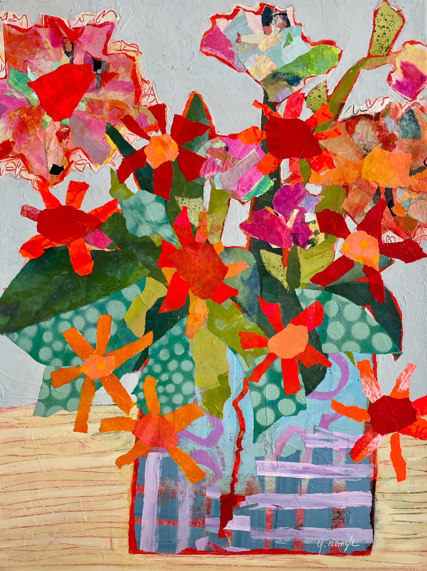 “Bloom. There It Is” $700 18”x24” mixed media on gallery depth canvas
