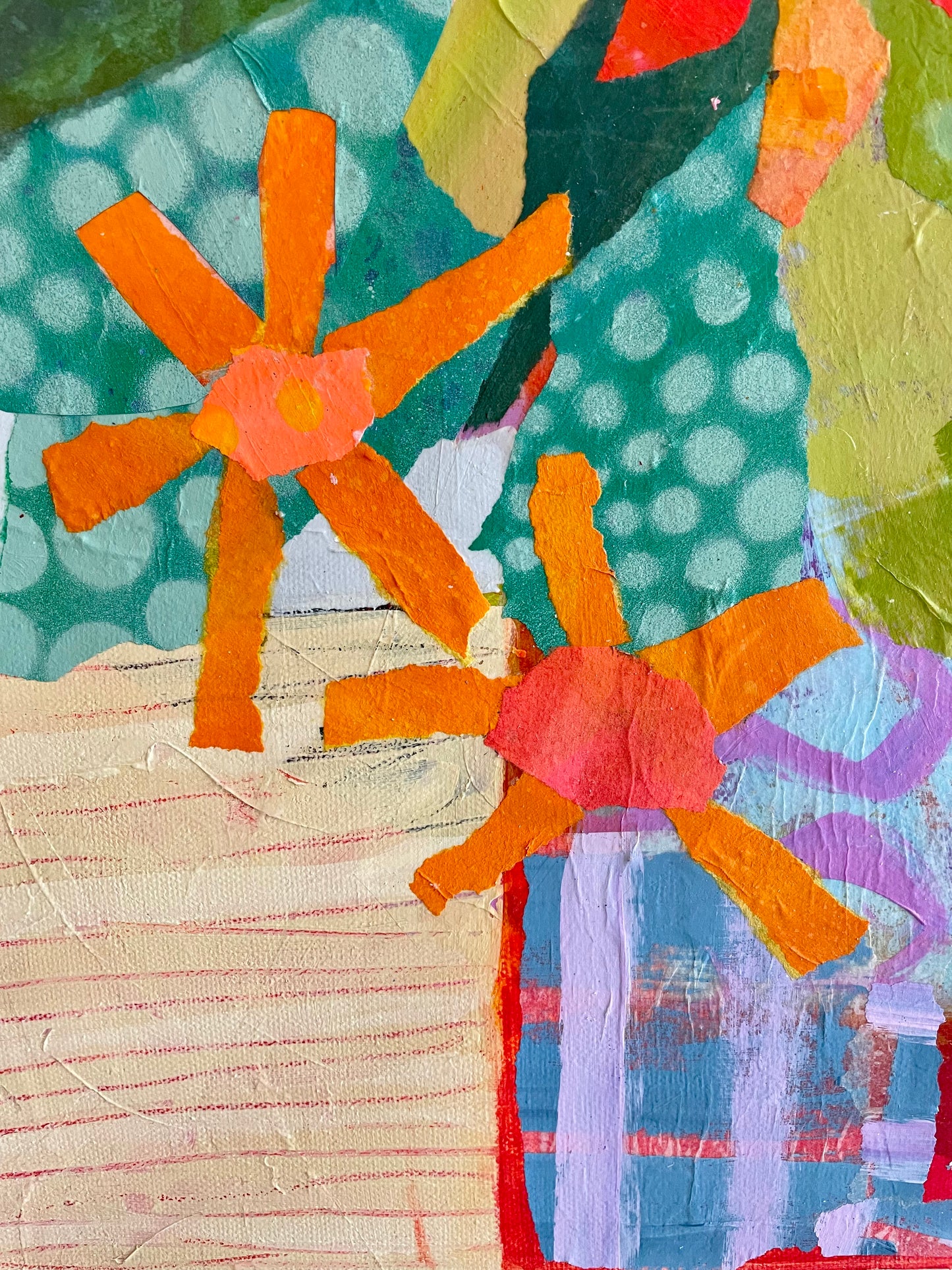 “Bloom. There It Is” $700 18”x24” mixed media on gallery depth canvas
