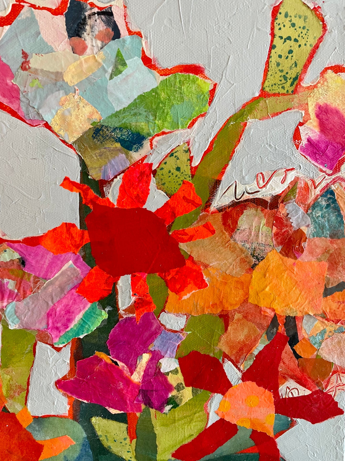 “Bloom. There It Is” $700 18”x24” mixed media on gallery depth canvas