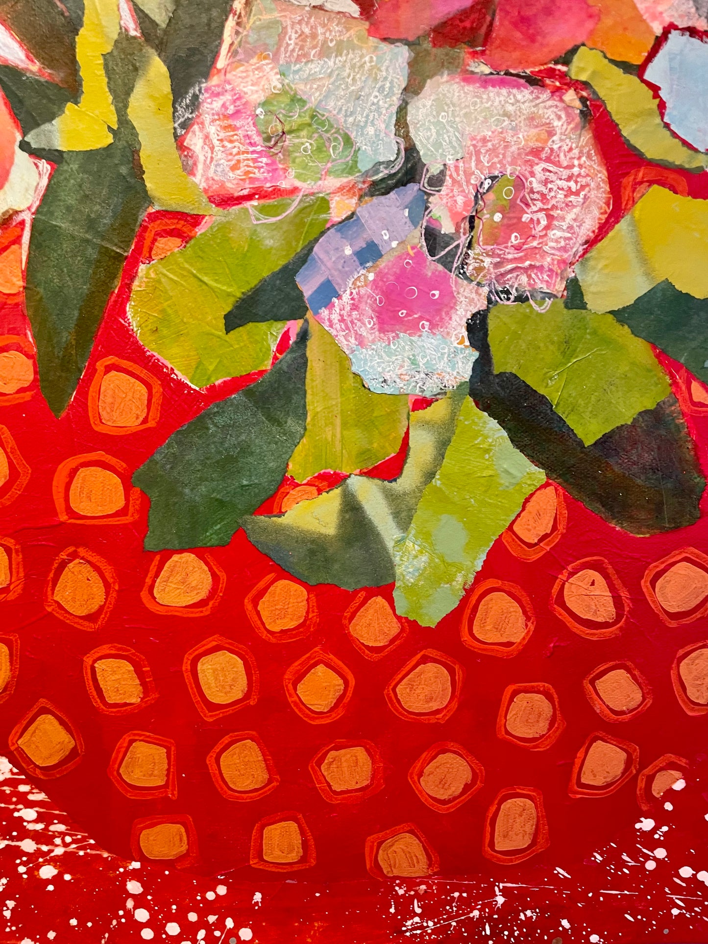 “Blooms of change” $700 18”x24” mixed media on gallery depth canvas