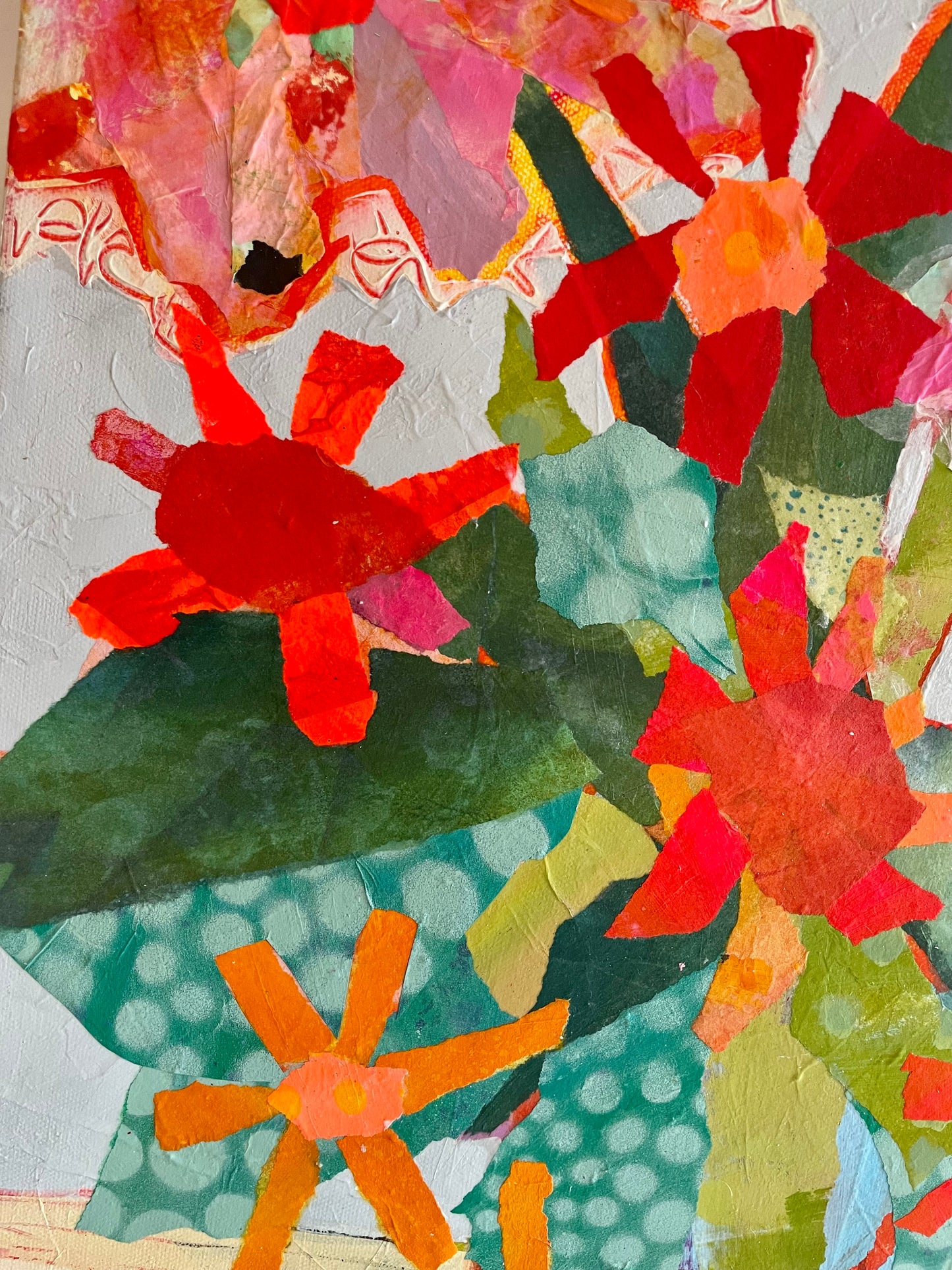 “Bloom. There It Is” $700 18”x24” mixed media on gallery depth canvas