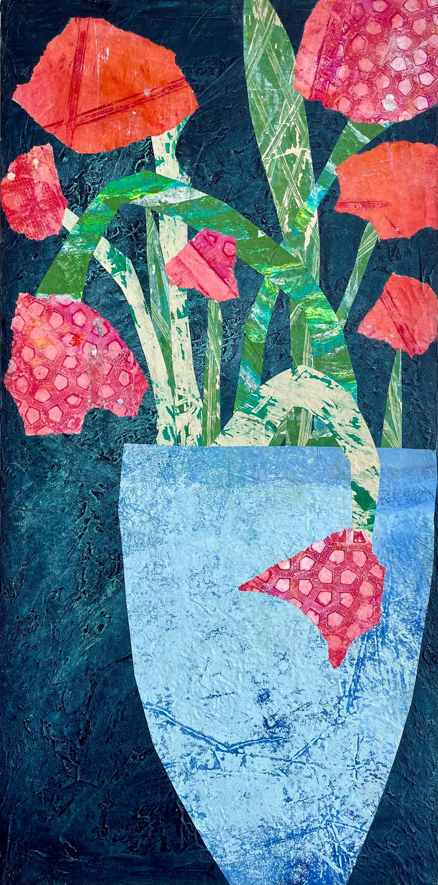 “Bloom Bold" $525- 12"x 24" Mixed media on gallery depth canvas