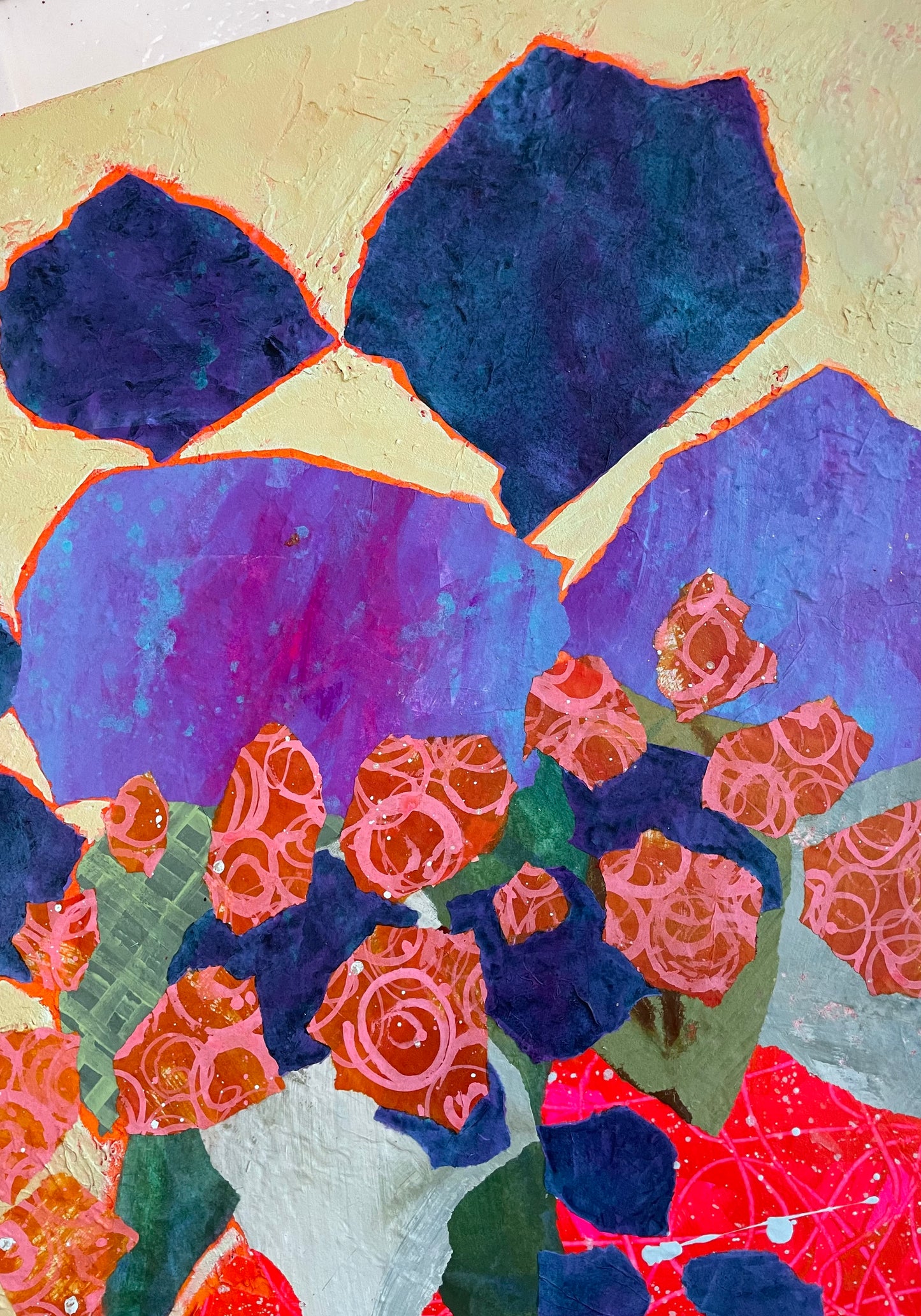 "Delight in the Bloom" $765 - 24"x 24" Mixed media on gallery depth canvas