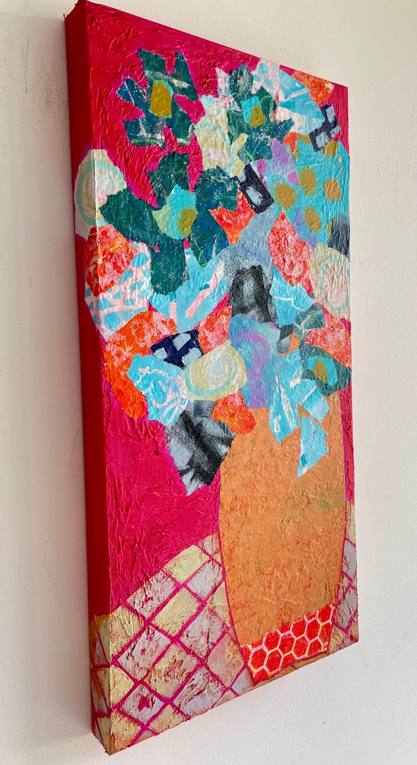 “It’s All Fun" $525- 12"x 24" Mixed media on gallery depth canvas