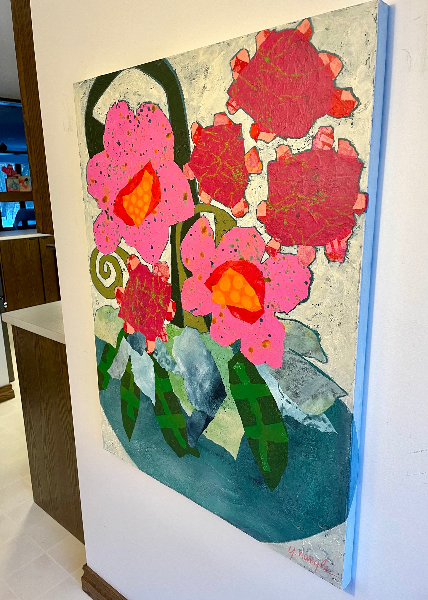 “Floralicious" $1400 - 30"x 40" Mixed media on gallery depth canvas