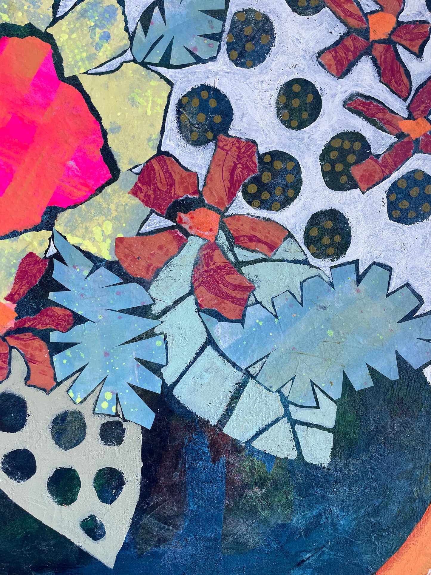 "Blooming Boundless" $512 - 16"x 16" Mixed media on gallery depth canvas