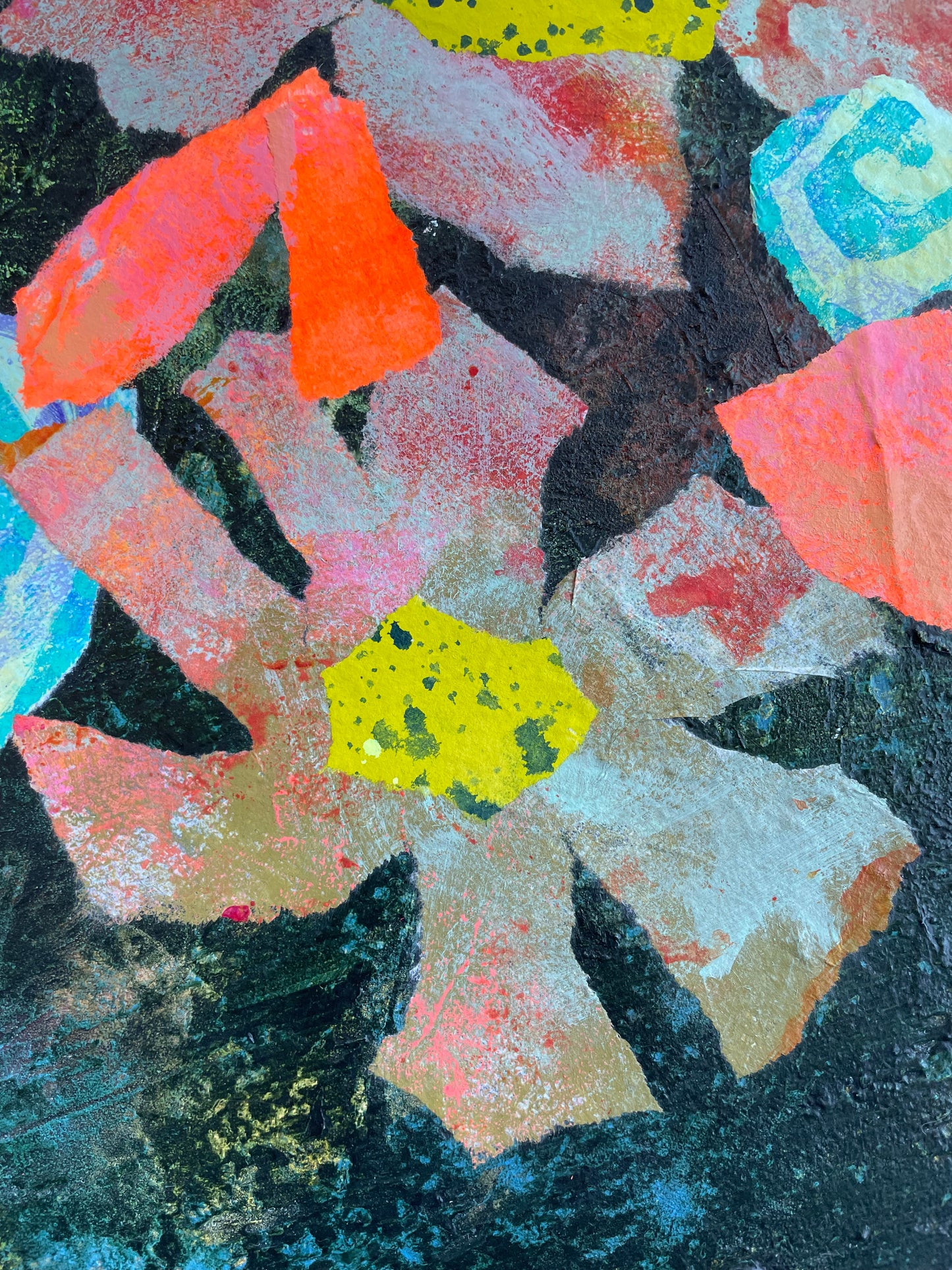 "Blooms Unleashed" $512 - 16"x 16" Mixed media on gallery depth canvas