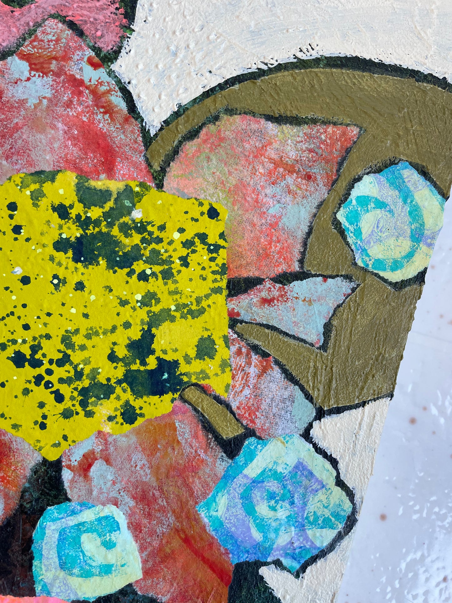 "Blooms Unleashed" $512 - 16"x 16" Mixed media on gallery depth canvas