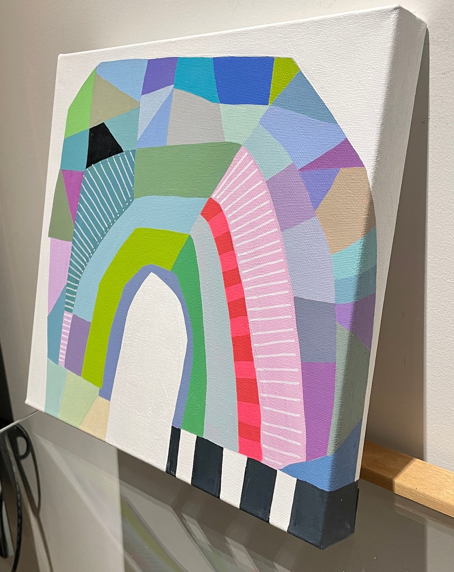 "Geometric Rainbow” $350 - 12"x 12" Acrylic on canvas
