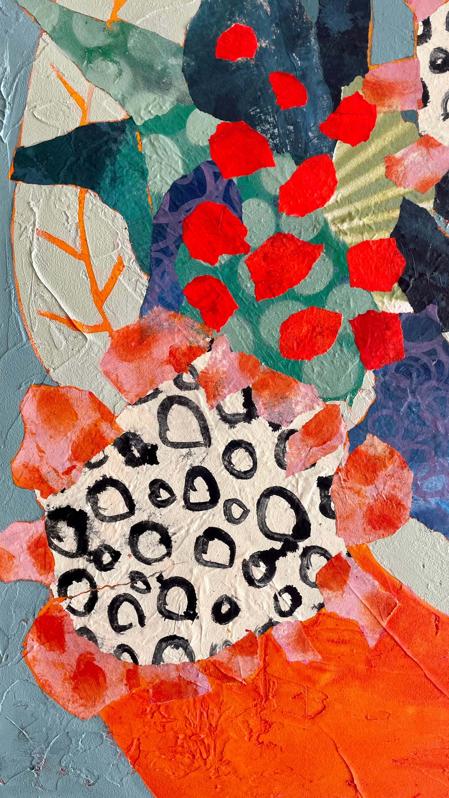 "Ode to Maximalism Bouquet" $765 - 24"x 24" Mixed media on gallery depth canvas