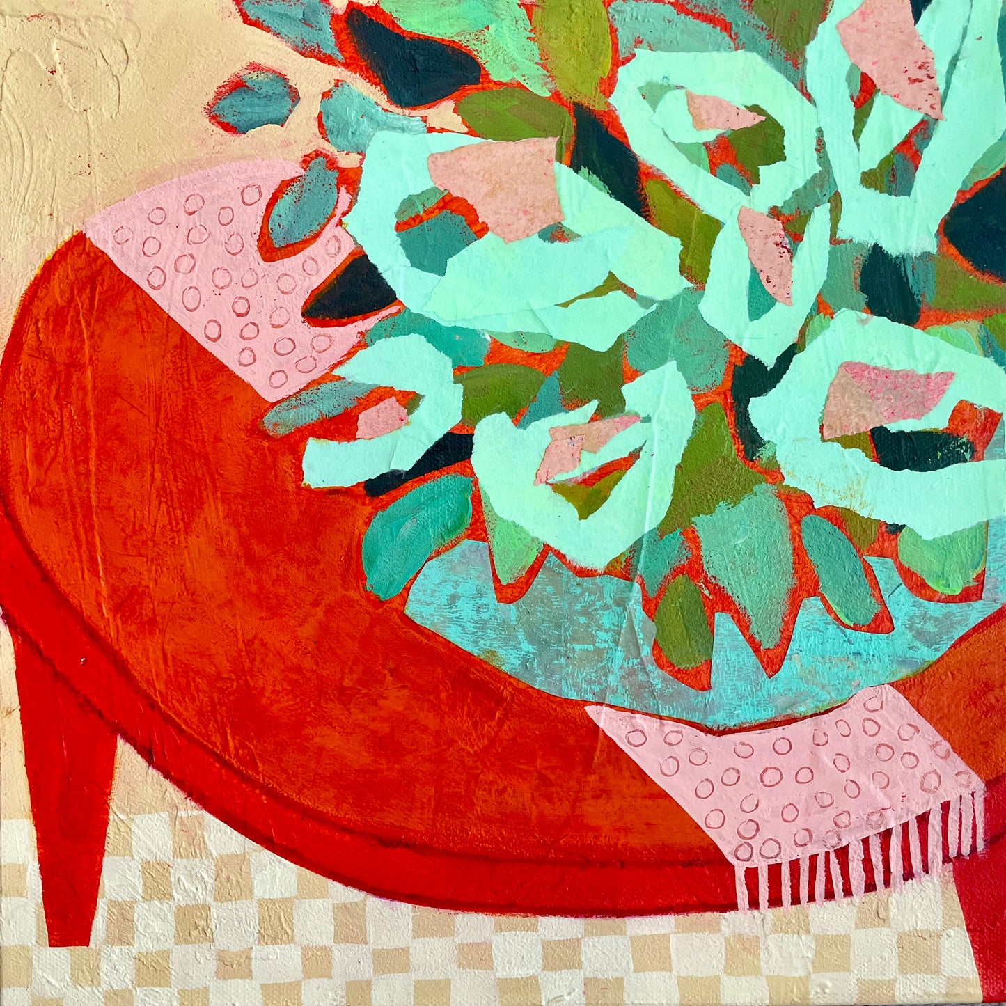 ”Turquoise Table Top” $350 - 12"x 12" Acrylic on canvas