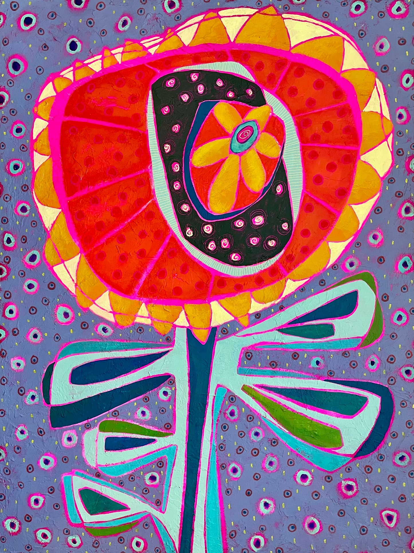 “Wildflower in Good Standing" $1400 - 30"x 40" Acrylic on gallery depth canvas