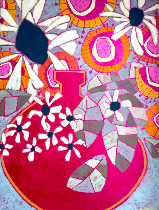 “No Rules Bouquet” $2200 48”x 36”  acrylic on gallery depth canvas