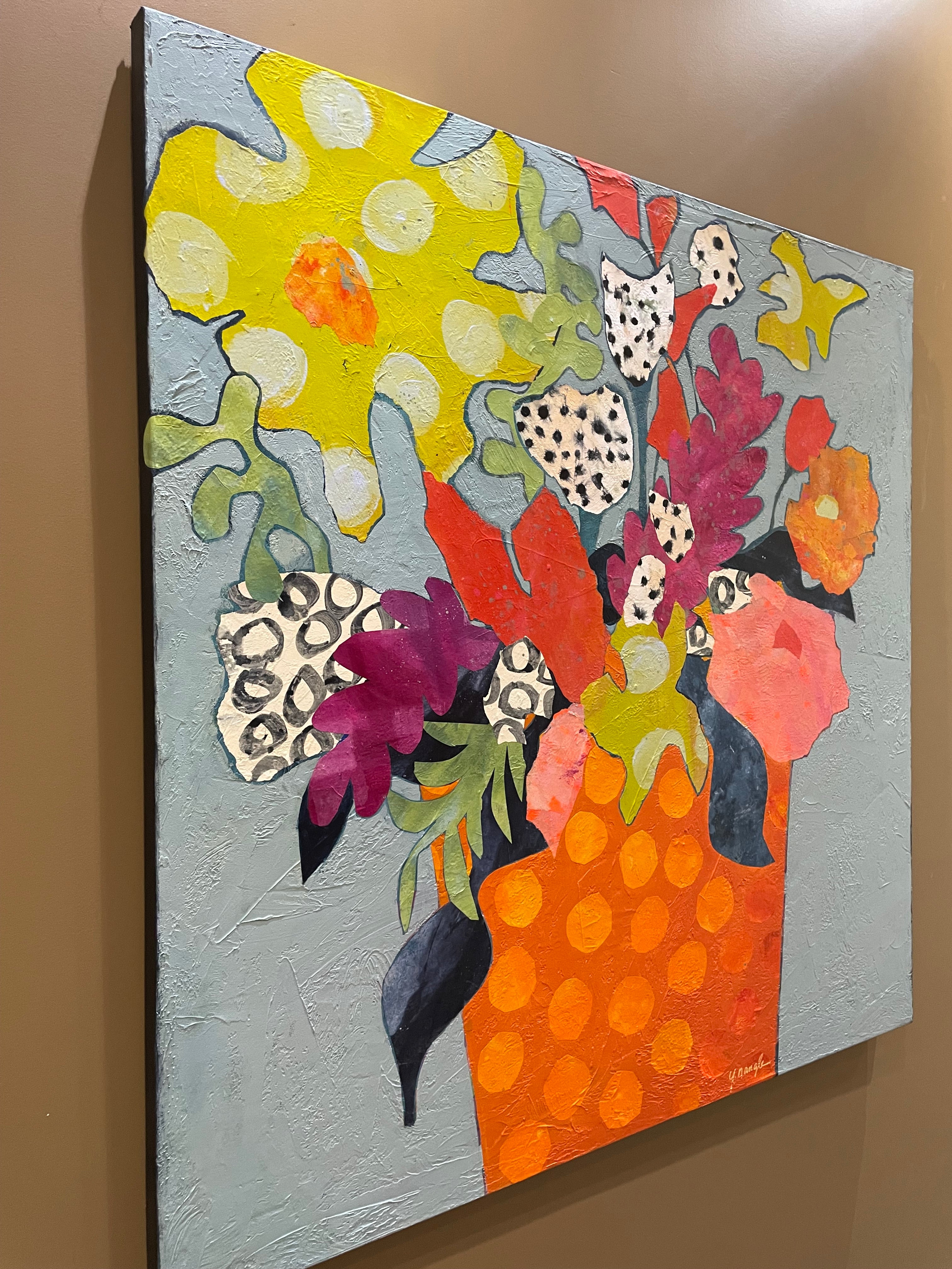 “Boom, Boom, Bloom” $2600 - 48”x 48” Acrylic paint on gallery depth ca ...