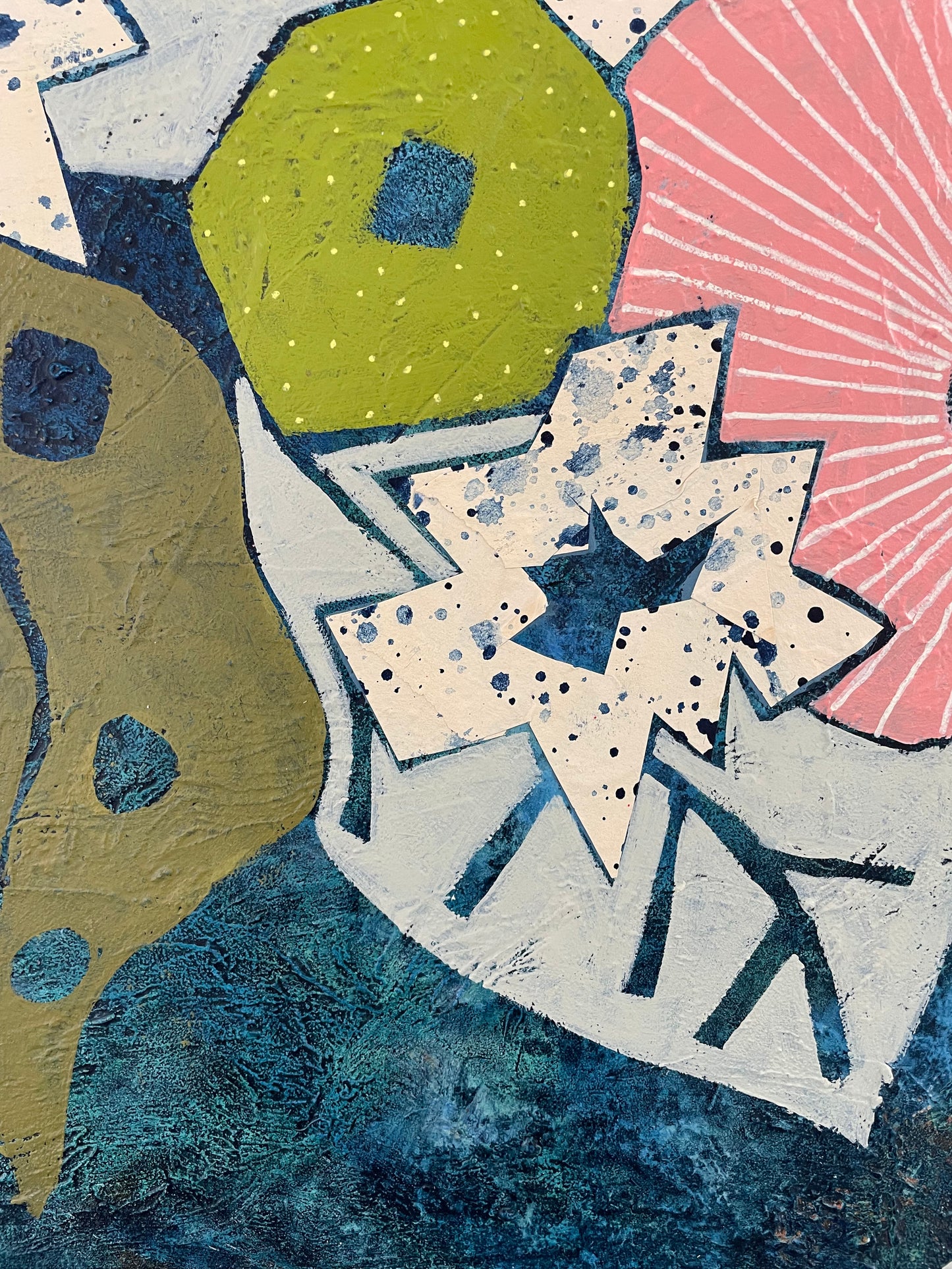 "Blooms Untamed"  $512 - 16"x 16" Mixed media on gallery depth canvas
