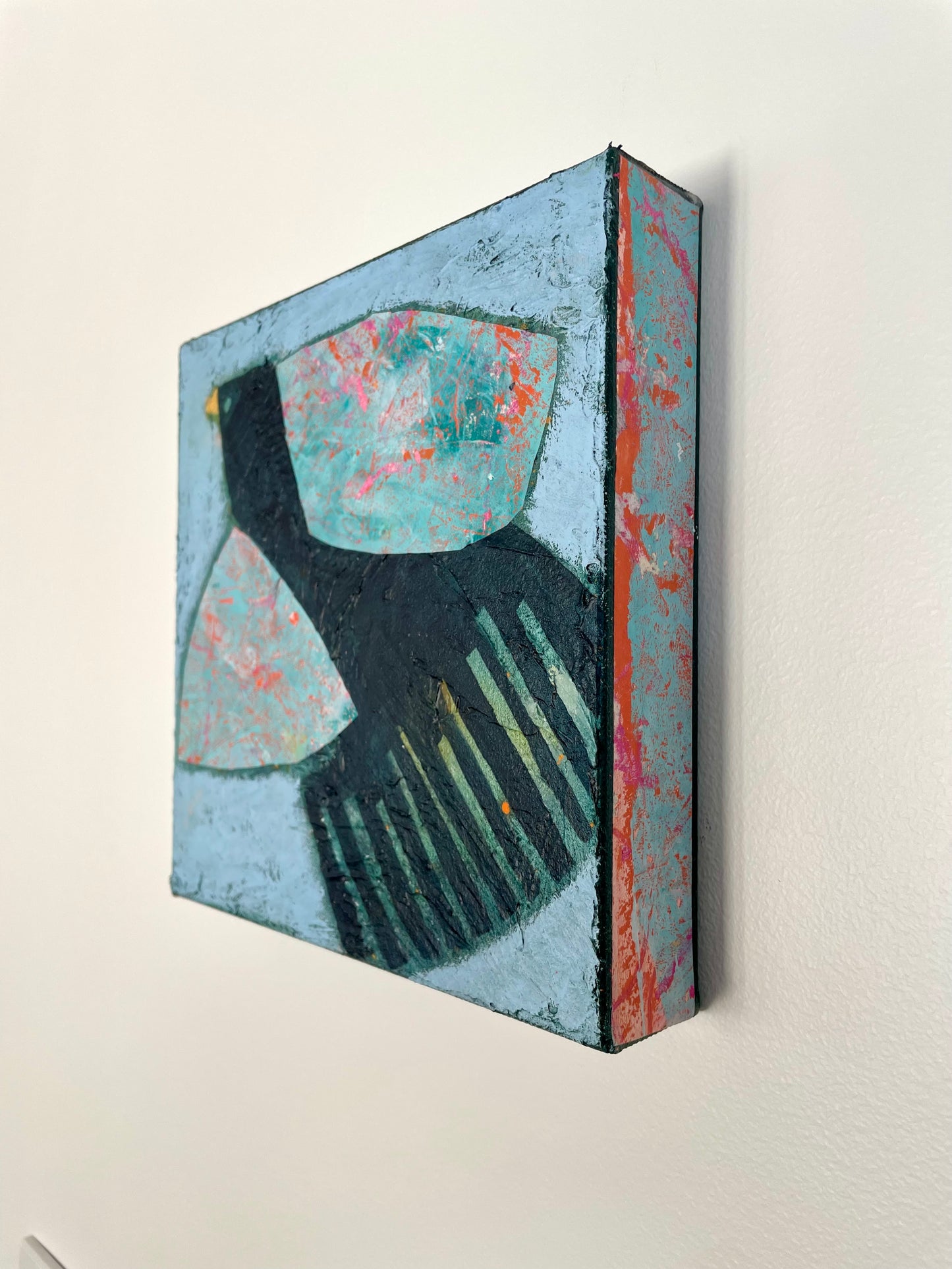 Take This Moment to Arise Side view of showing painted canvas edges and surface detail