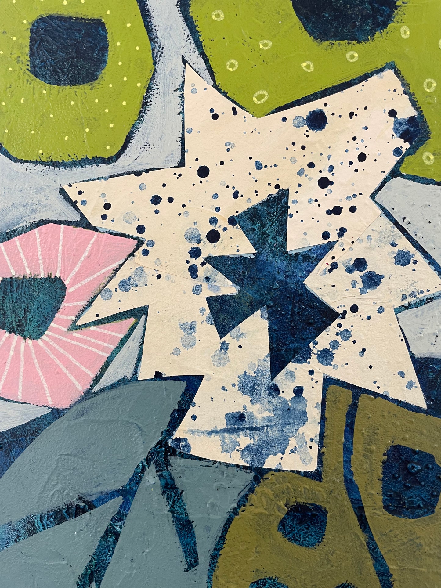 "Blooms Untamed"  $512 - 16"x 16" Mixed media on gallery depth canvas