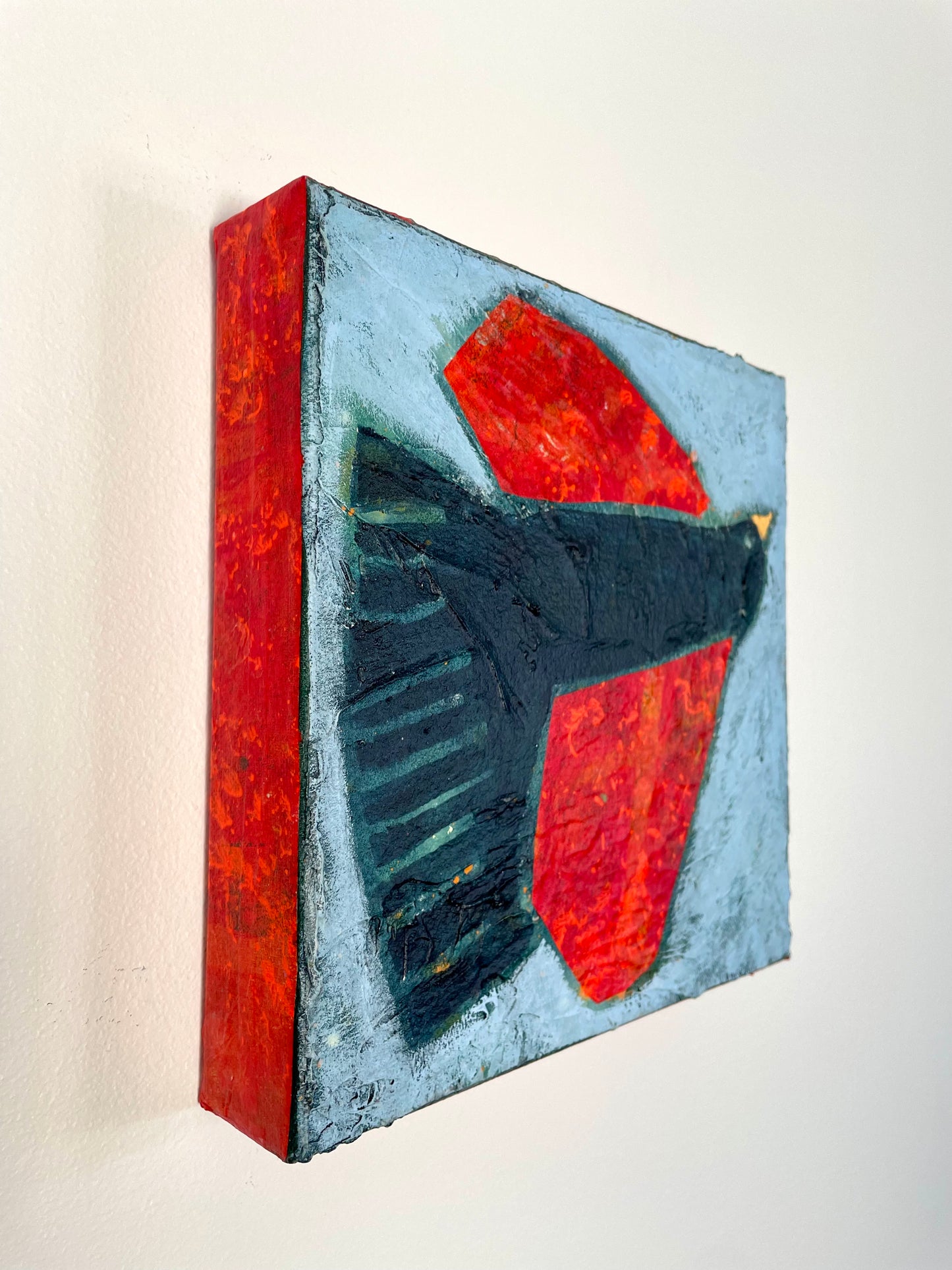 All your life abstract bird painting displayed on a wall in a home interior