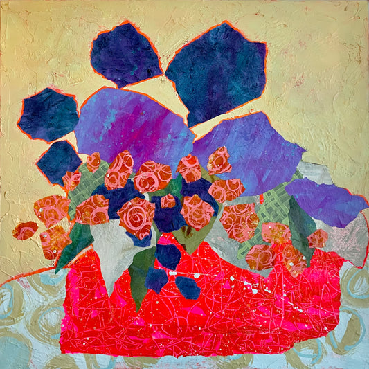 "Delight in the Bloom"  $765 - 24"x 24" Mixed media on gallery depth canvas