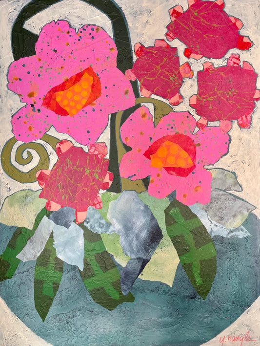 “Floralicious"  $1400 - 30"x 40" Mixed media on gallery depth canvas