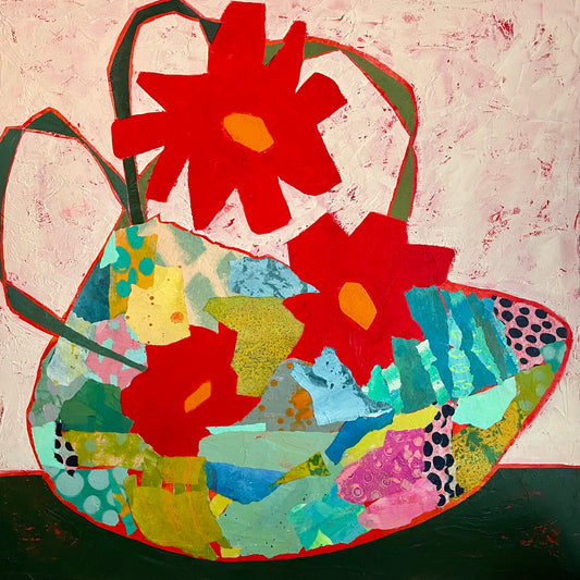 "Joy Sprouted Here"  $765 - 24"x 24" Mixed media on gallery depth canvas