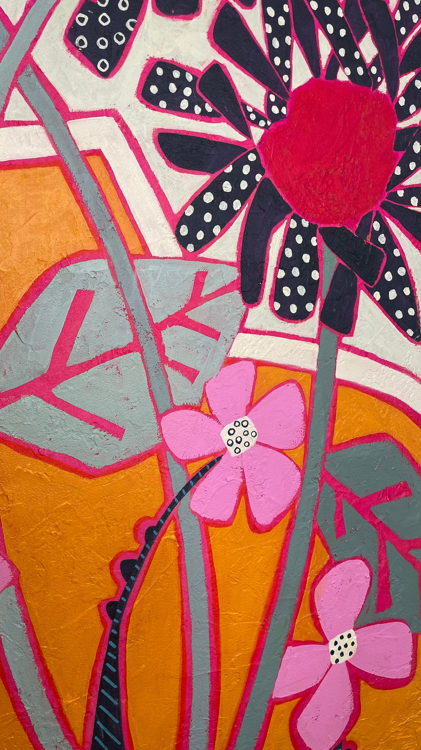 Black Daisies Break Free $950 24" x 30" acrylic on gallery depth canvas