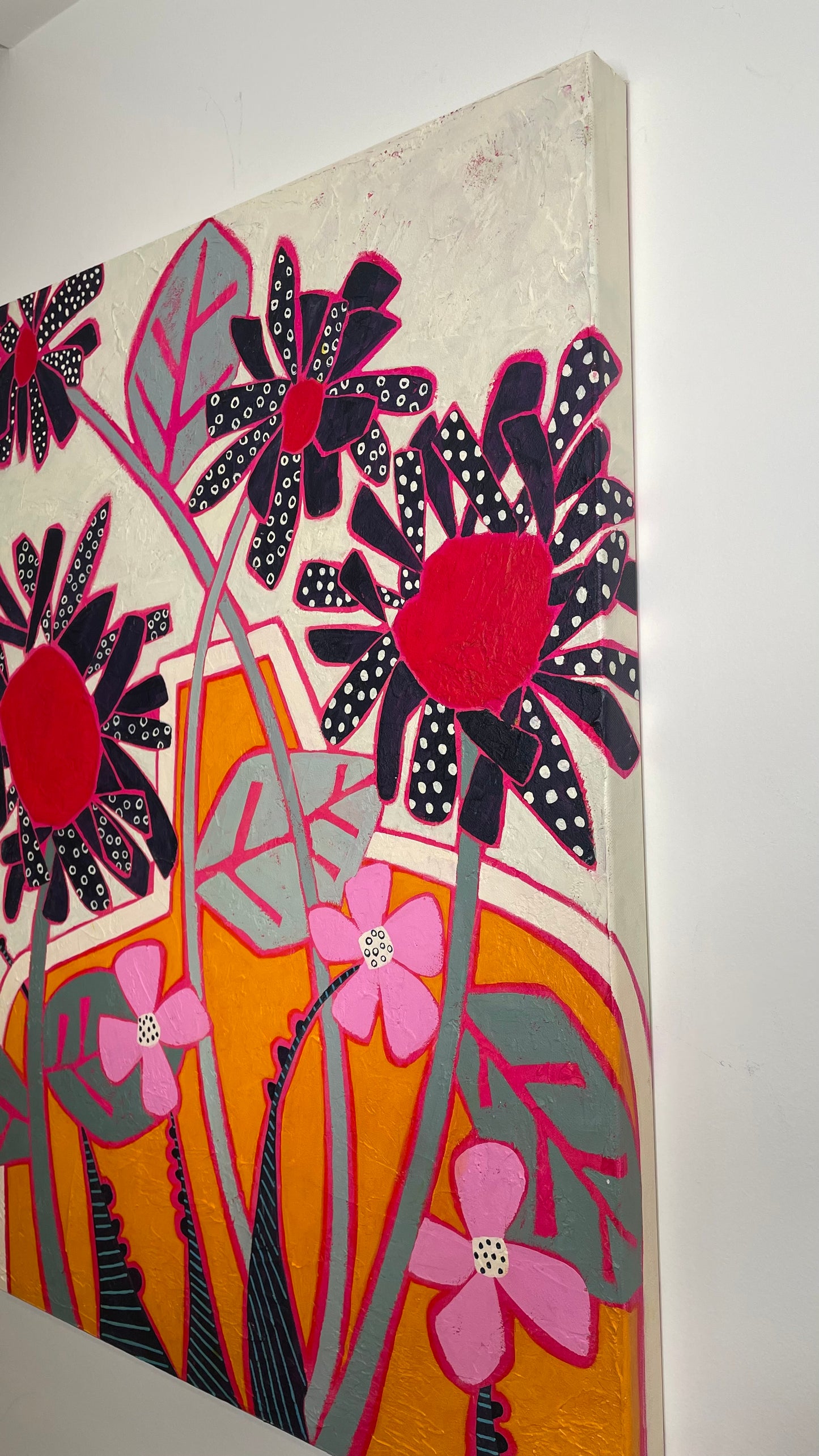 Black Daisies Break Free $950 24" x 30" acrylic on gallery depth canvas
