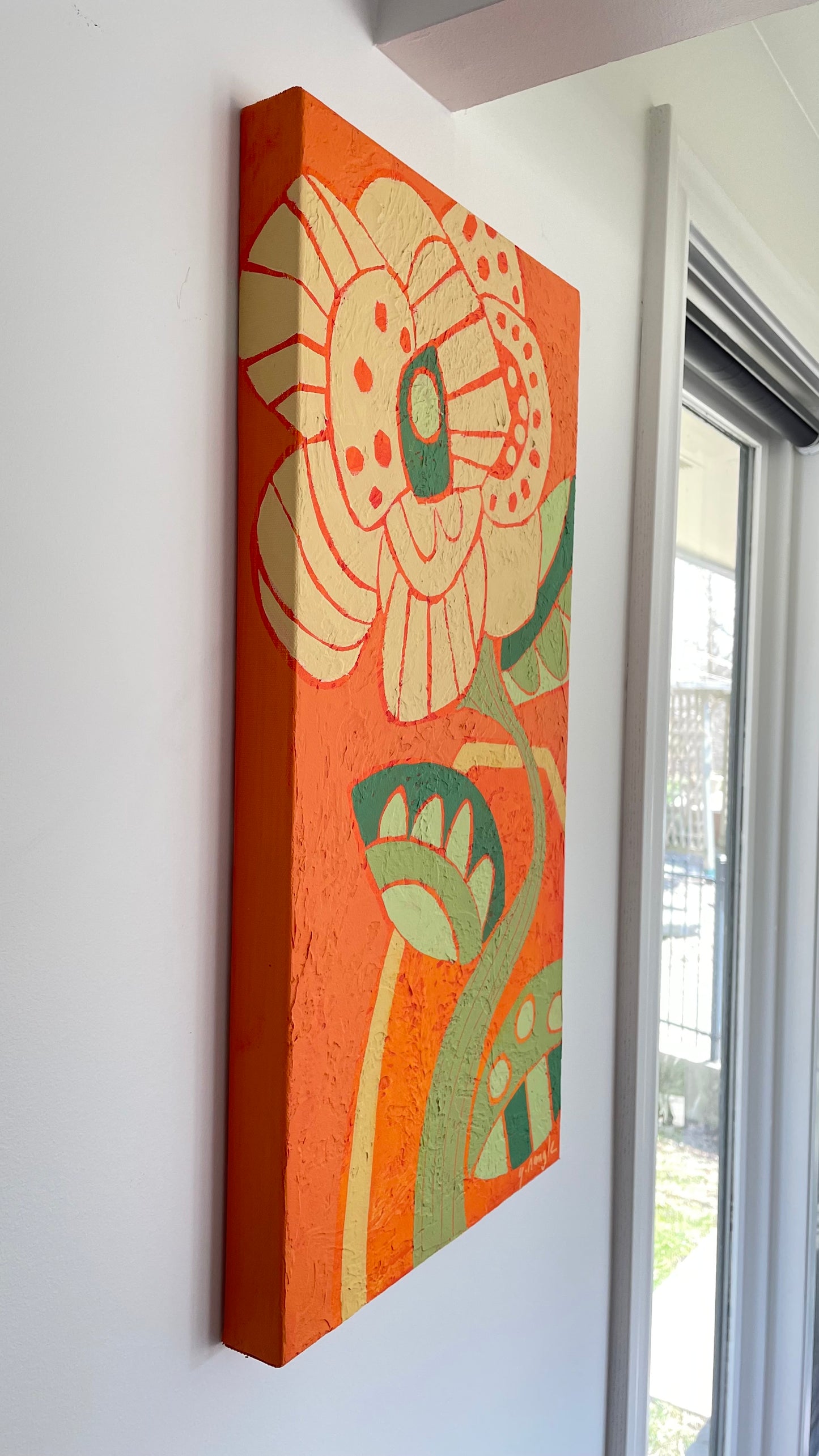 "Turned up to Bloom" $525  12"x 24" acrylic on gallery depth canvas