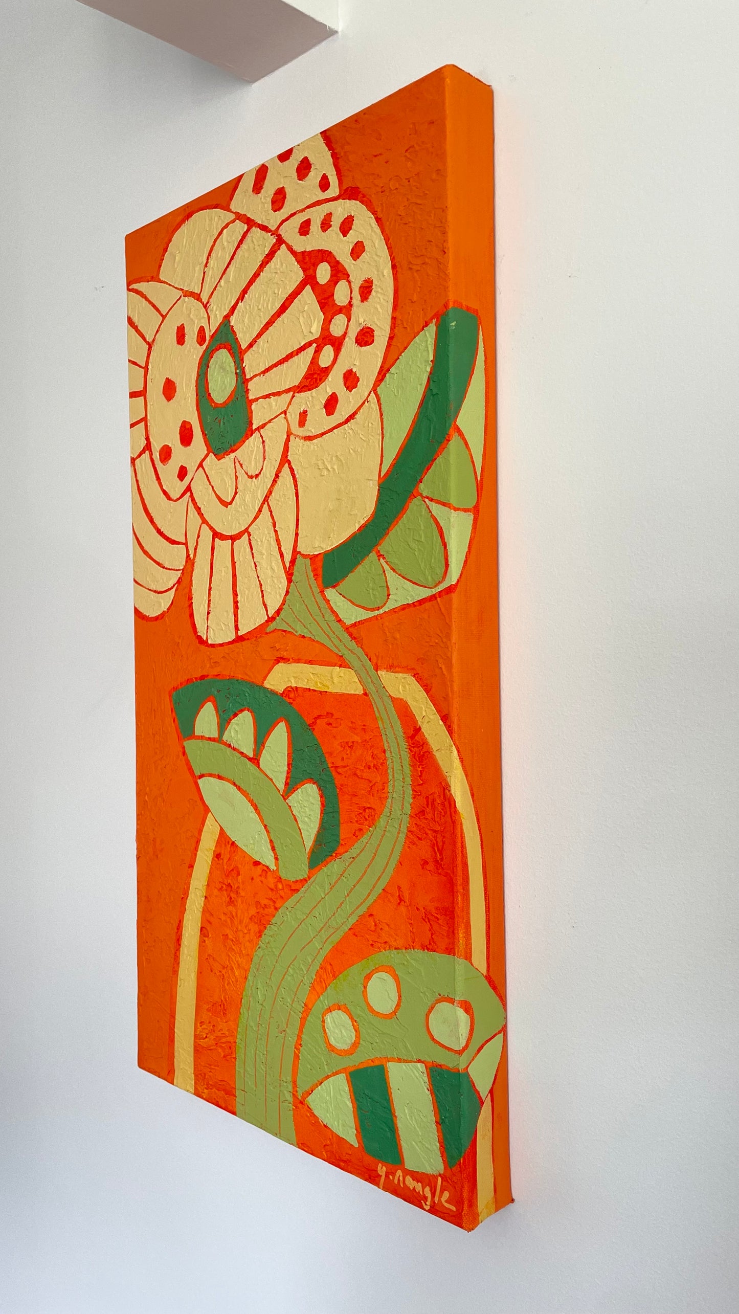 "Turned up to Bloom" $525  12"x 24" acrylic on gallery depth canvas
