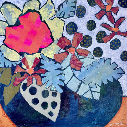 "Blooming Boundless"  $512 - 16"x 16" Mixed media on gallery depth canvas