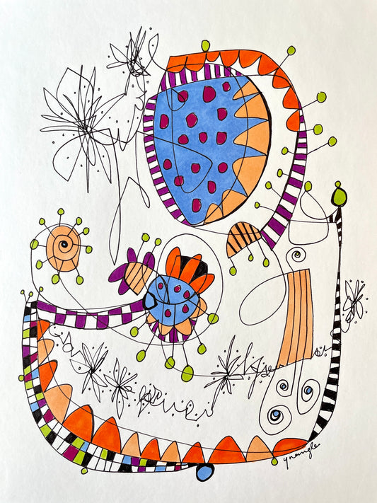 "Blueberry cordon bleu" doodle art creation