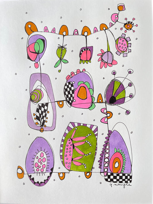 "Grape Grape and Granny Apple Salt Water Taffy " doodle art creation