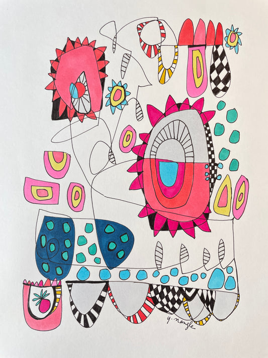 "Marshmallow and Blueberry Pie" doodle art creation