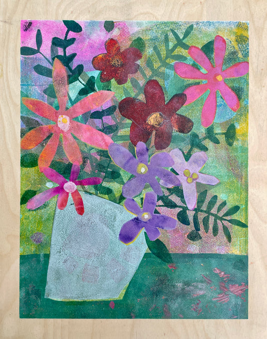 "Daisy Bouquet”  $525 - 16"x20" on cradled wooden canvas